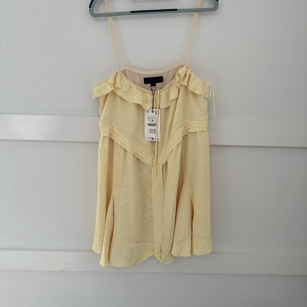 Zara Cream Ruffle Dress - Picture 2 of 3